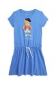 Хлопковое детское платье Polo Ralph Lauren короткий голубой 312934978001