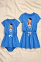 plava Dječja pamučna haljina Polo Ralph Lauren