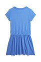 Хлопковое детское платье Polo Ralph Lauren 312934978001 голубой SS24