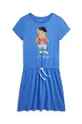μπλε Παιδικό βαμβακερό φόρεμα Polo Ralph Lauren Για κορίτσια