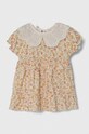 Dievčenské bavlnené šaty Jamiks kvetinový béžová NOVELLA.II.org.JLG009.G