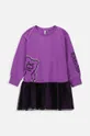vijolična Otroška obleka Coccodrillo Dekliški