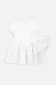 bela Otroška bombažna obleka Coccodrillo Dekliški