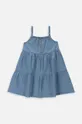 modra Otroška bombažna obleka Coccodrillo Dekliški