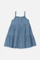 Otroška bombažna obleka Coccodrillo modra