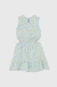 Dievčenské bavlnené šaty United Colors of Benetton modrá