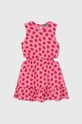 United Colors of Benetton sukienka bawełniana dziecięca wzorzyste różowy 3M39CV00R.G.Seasonal