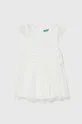 bela Otroška obleka United Colors of Benetton Dekliški