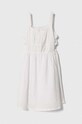 Dievčenské ľanové šaty United Colors of Benetton 4BE7CV023.G.Seasonal biela SS24