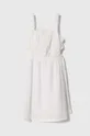 Dievčenské ľanové šaty United Colors of Benetton biela