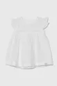 Detské bavlnené šaty United Colors of Benetton biela