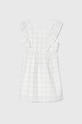 Дитяча льняна сукня United Colors of Benetton короткий білий 4YP7CV027.G.Seasonal