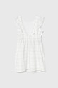 Дитяча льняна сукня United Colors of Benetton 4YP7CV027.G.Seasonal білий SS24