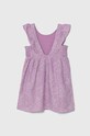 Dětské lněné šaty United Colors of Benetton 4YP7CV027.G.Seasonal fialová SS24