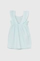Детское льняное платье United Colors of Benetton 4YP7CV027.G.Seasonal бирюзовый SS24