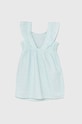 Детское льняное платье United Colors of Benetton 4YP7CV027.G.Seasonal бирюзовый SS24