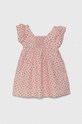 United Colors of Benetton rochie din in pentru copii mini roz 4YP7GV01G.P.Seasonal