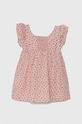 Dětské lněné šaty United Colors of Benetton 4YP7GV01G.P.Seasonal růžová SS24