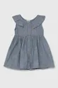 голубой Детское хлопковое платье United Colors of Benetton Для девочек