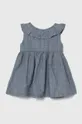 Pamučna haljina za bebe United Colors of Benetton plava