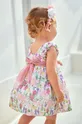 różowy Mayoral sukienka niemowlęca z domieszką lnu Dziewczęcy