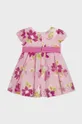Детское льняное платье Mayoral розовый