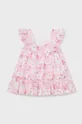 Pamučna haljina za bebe Mayoral roza