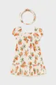 Pamučna haljina za bebe Mayoral narančasta