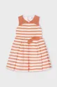 Φόρεμα με μείγμα από λινό για παιδιά Mayoral πορτοκαλί