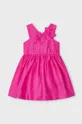 ροζ Φόρεμα με μείγμα από λινό για παιδιά Mayoral Για κορίτσια