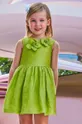 зелёный Детское платье с примесью льна Mayoral Для девочек