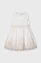 Mayoral sukienka bawełniana dziecięca 3917.6B.Mini.PPYH beżowy SS24