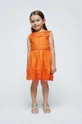 oranžna Otroška bombažna obleka Mayoral Dekliški