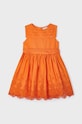Παιδικό βαμβακερό φόρεμα Mayoral 3917.6B.Mini.PPYH πορτοκαλί SS24