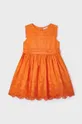Хлопковое детское платье Mayoral оранжевый