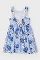 Mayoral sukienka bawełniana dziecięca 3926.6E.Mini.PPYH niebieski SS24