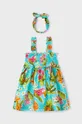 бирюзовый Хлопковое детское платье Mayoral Для девочек