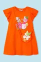 оранжевый Хлопковое детское платье Mayoral Для девочек