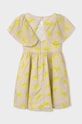 Дитяча бавовняна сукня Mayoral 6945.8A.Junior.PPYH жовтий SS24