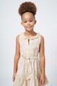 Φόρεμα με μείγμα από λινό για παιδιά Mayoral στρογγυλό μπεζ 6955.8C.Junior.PPYH