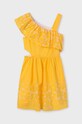 Παιδικό φόρεμα Mayoral 6963.8F.Junior.PPYH κίτρινο SS24