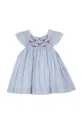 Pamučna haljina za bebe Tartine et Chocolat mornarsko plava