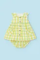 жёлтый Детское хлопковое платье Mayoral Newborn Для девочек