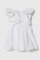 Otroška bombažna obleka Pinko Up bela