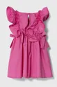 Pinko Up sukienka bawełniana dziecięca różowy