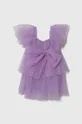 fioletowy Pinko Up sukienka dziecięca Dziewczęcy