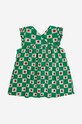 Хлопковое детское платье Bobo Choses 124AB102 зелёный SS24