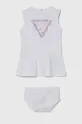 λευκό Βρεφικό βαμβακερό φόρεμα Guess Για κορίτσια