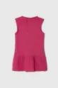ροζ Βρεφικό βαμβακερό φόρεμα Guess