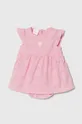 рожевий Дитяча бавовняна сукня Guess Для дівчаток